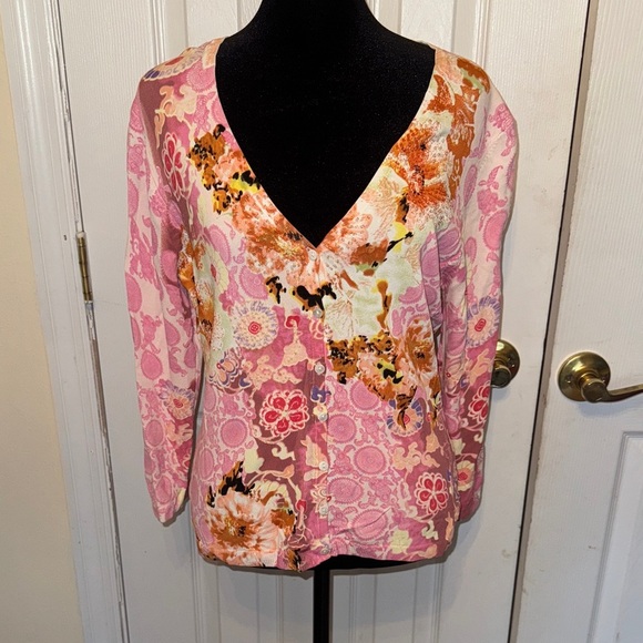 BCBGMaxAzria Tops - BCBGMaxAzria Pink Floral Button Down Shirt